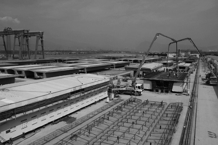 900吨预应力混凝土箱梁浇筑现场<br />